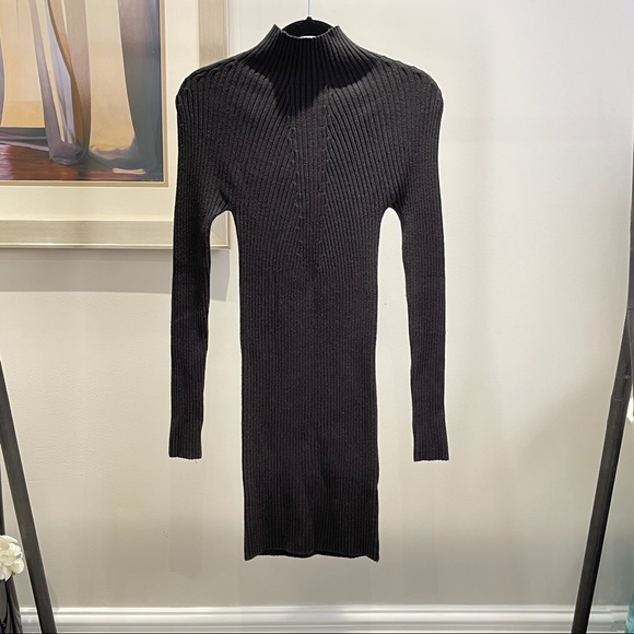 Forever 21 Dresses & Skirts - [S]❤️‍🔥Cozy Black Cable Knit Long Sleeve Dress F21 Women’s